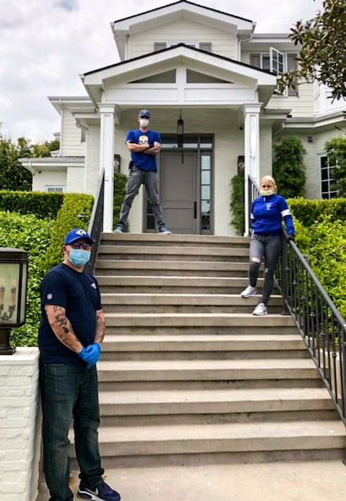 The Rams IT staff, at a different install, left to right: Boomer Williams, Jeff Graves, Eniko Somogyi (who was not at the Snead install).